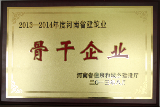 拼搏手机版（中国）荣获2013-2014年度河南省建筑业骨干企业